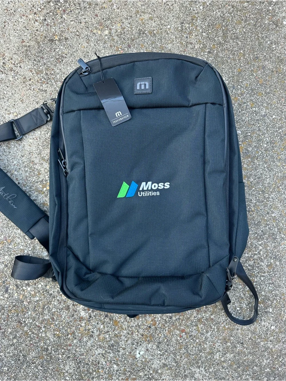 NWT Travis Mathew Black Convertible Backpack with Logo